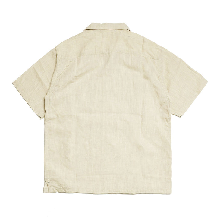 BURGUS PLUS - Open Collar Cotton Linen S/S Shirt - BP26503