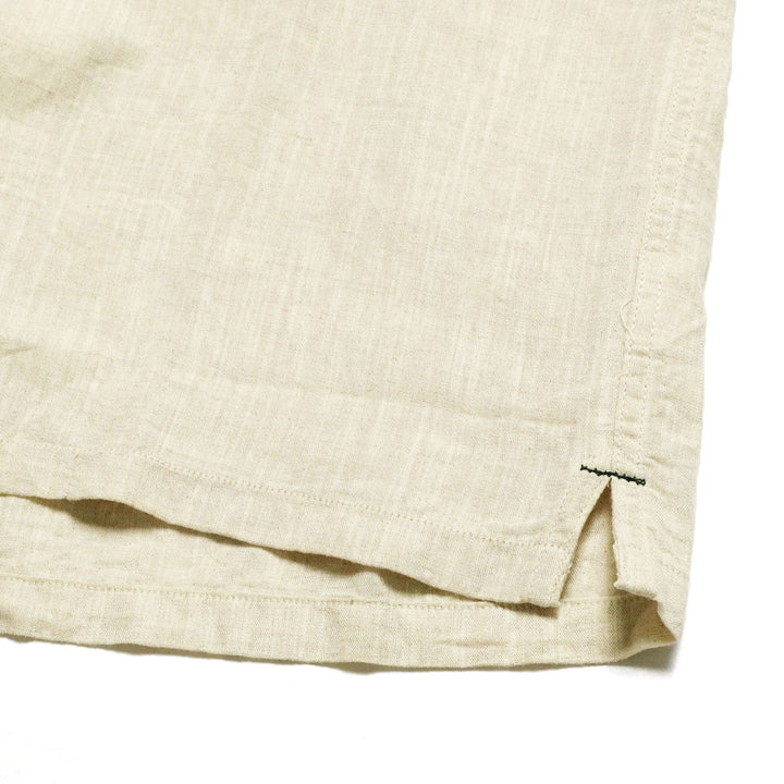 BURGUS PLUS - Open Collar Cotton Linen S/S Shirt - BP26503