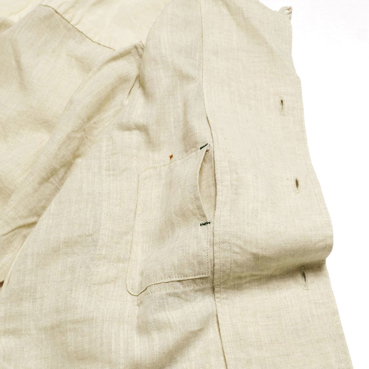BURGUS PLUS - Open Collar Cotton Linen S/S Shirt - BP26503