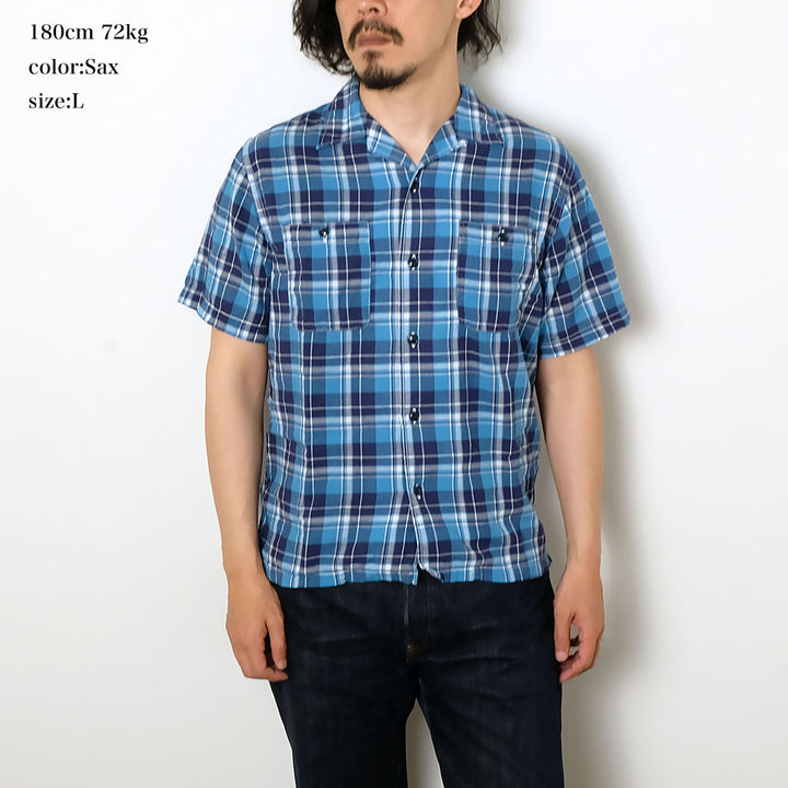 BURGUS PLUS - Open Collar Check Shirt - BP26505