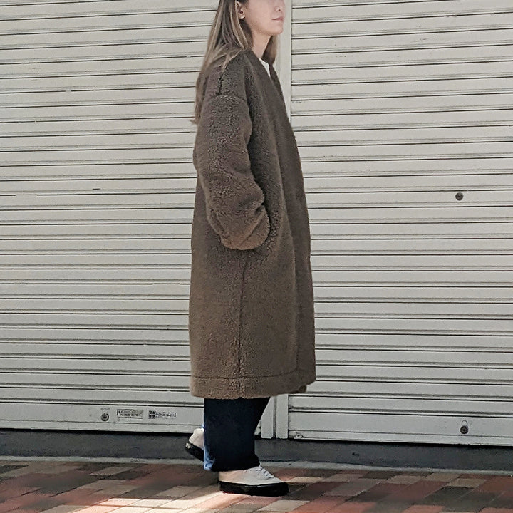 COLDBREAKER - Women's - WOOL NO COLLAR COAT - CB-18-03-23