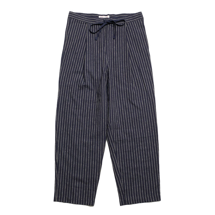 FRANK LEDER - STRIPED LINEN / COTTON - 1 TUCK DRAWSTRING PANTS - FL-0913017