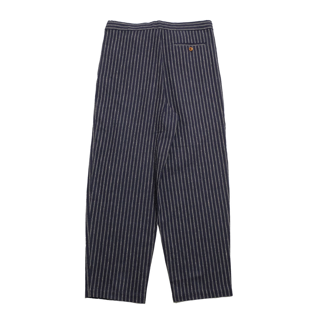 FRANK LEDER - STRIPED LINEN / COTTON - 1 TUCK DRAWSTRING PANTS - FL-0913017