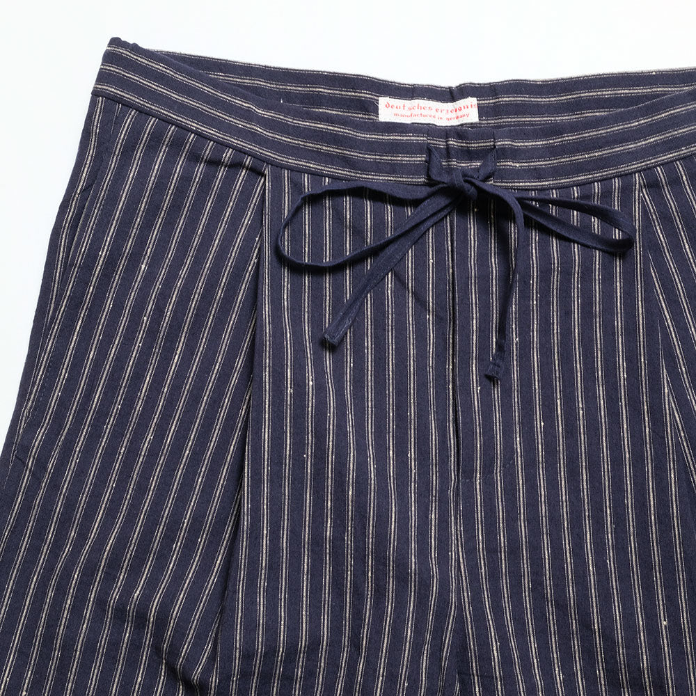FRANK LEDER - STRIPED LINEN / COTTON - 1 TUCK DRAWSTRING PANTS - FL-0913017