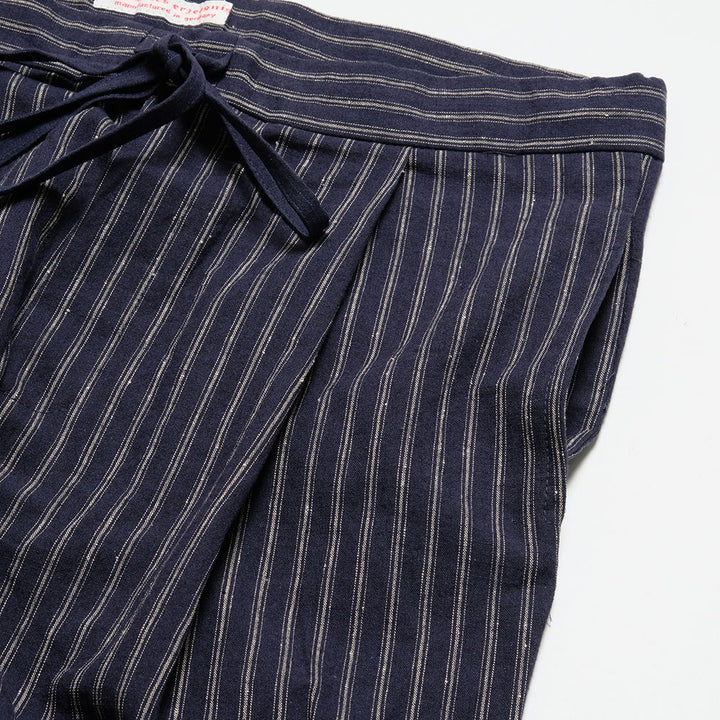 FRANK LEDER - STRIPED LINEN / COTTON - 1 TUCK DRAWSTRING PANTS - FL-0913017