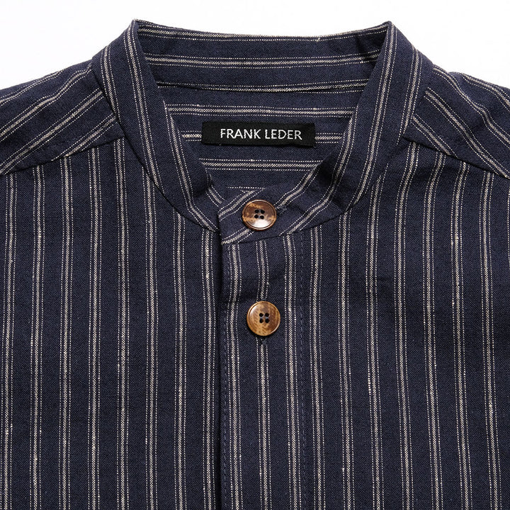 FRANK LEDER - STRIPED LINEN / COTTON - 3/4 SLEEVES SHIRT - FL-0916016