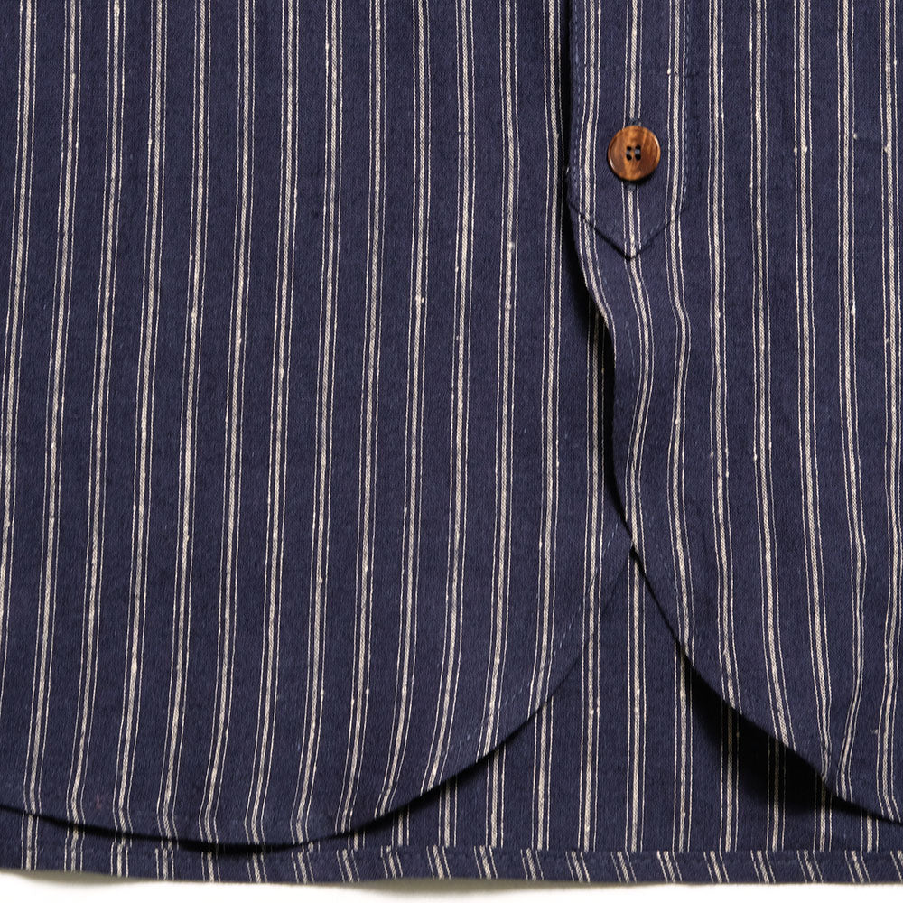 FRANK LEDER - STRIPED LINEN / COTTON - 3/4 SLEEVES SHIRT - FL-0916016