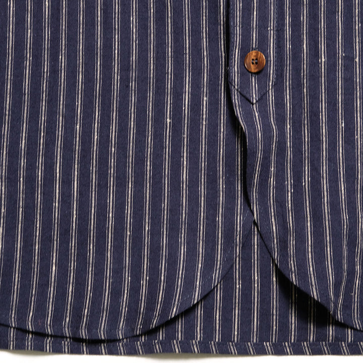 FRANK LEDER - STRIPED LINEN / COTTON - 3/4 SLEEVES SHIRT - FL-0916016