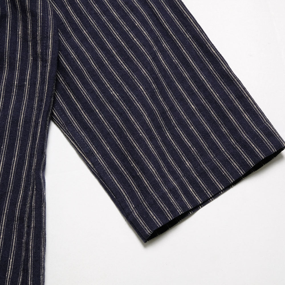 FRANK LEDER - STRIPED LINEN / COTTON - 3/4 SLEEVES SHIRT - FL-0916016