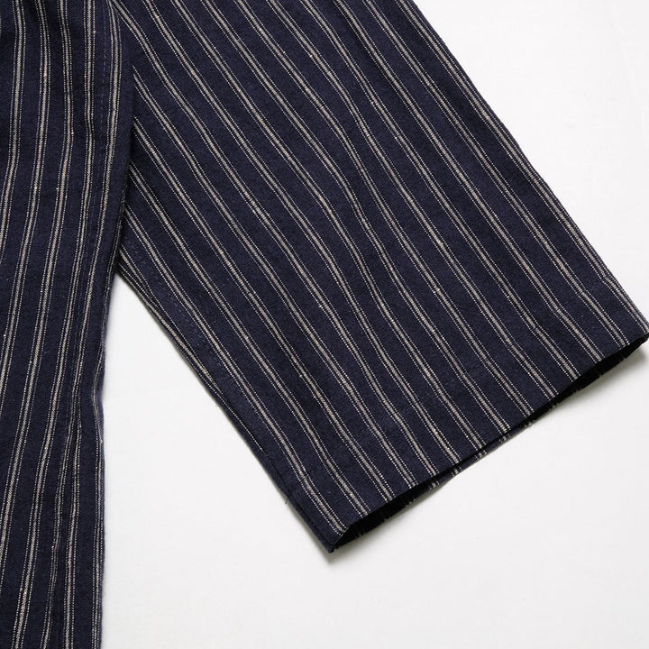 FRANK LEDER - STRIPED LINEN / COTTON - 3/4 SLEEVES SHIRT - FL-0916016