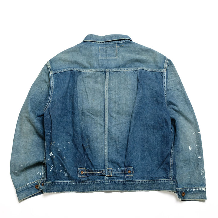 GOLD - 11.5oz. DENIM PLEATED BLOUSE WW II MODEL VINTAGE WASHED - GL15376H