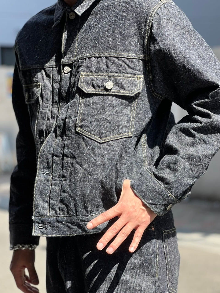 GOLD - RECYCLED WASTE SUVIN COTTON YARN 14oz. DENIM JACKET - GL15674A