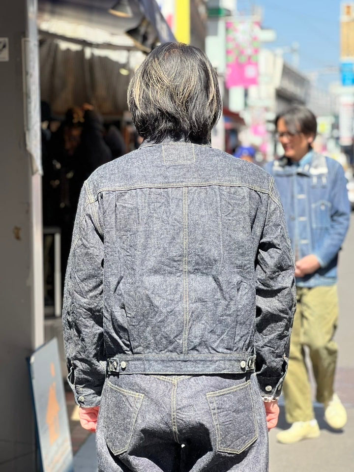 GOLD - RECYCLED WASTE SUVIN COTTON YARN 14oz. DENIM JACKET - GL15674A