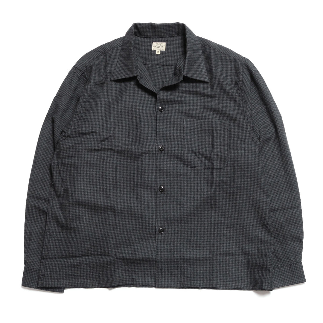 GOLD - Super 120's WOOL CHECK OPEN SHIRT - GL29753