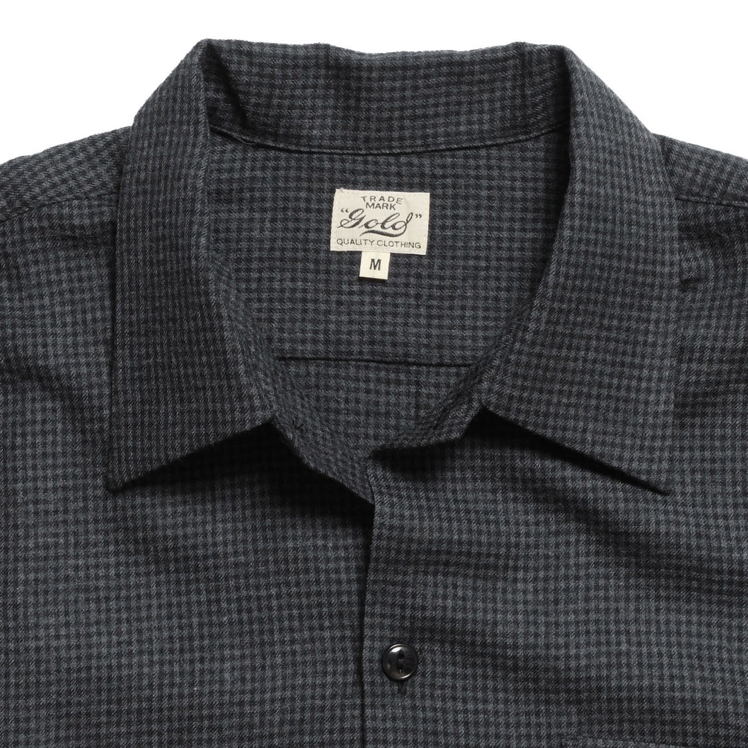 GOLD - Super 120's WOOL CHECK OPEN SHIRT - GL29753