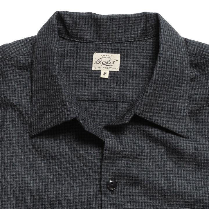 GOLD - Super 120's WOOL CHECK OPEN SHIRT - GL29753