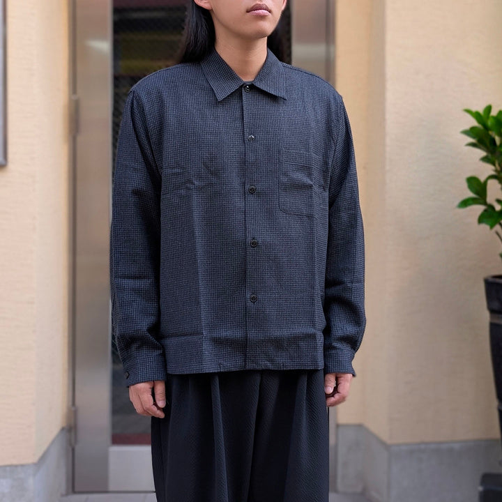 GOLD - Super 120's WOOL CHECK OPEN SHIRT - GL29753