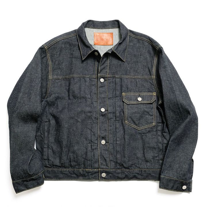 GOLD - RECYCLED WASTE SUVIN COTTON YARN 11.5oz. DENIM PLEATED BLOUSE - GL15470A