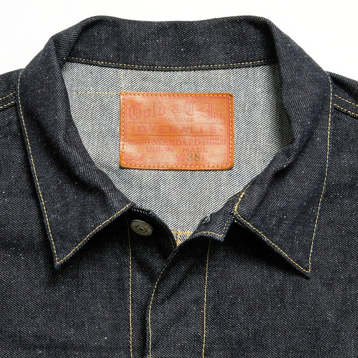 GOLD - RECYCLED WASTE SUVIN COTTON YARN 11.5oz. DENIM PLEATED BLOUSE - GL15470A