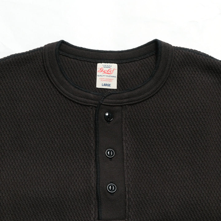 GOLD - HEAVY THERMAL HENLEY NECK SHIRT - GL69772