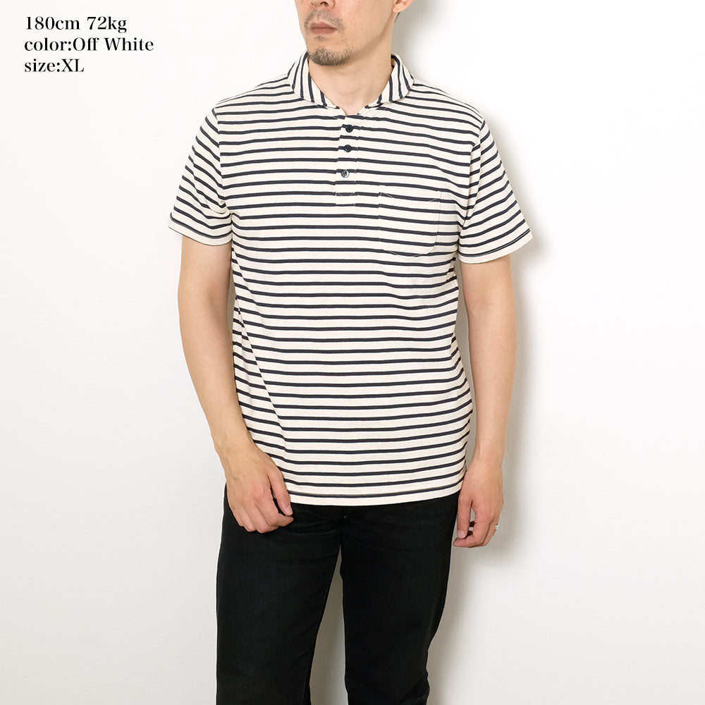 BURGUS PLUS - S/S Shawl Collar Border Polo Shirt - HBP-011BD