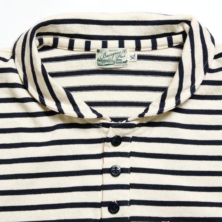 BURGUS PLUS - S/S Shawl Collar Border Polo Shirt - HBP-011BD