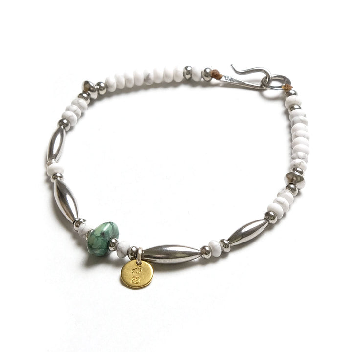 【SUN HOUSE 別注】SunKu - Pipe Beads Bracelet - Howlite - SKSH26-01-HWL