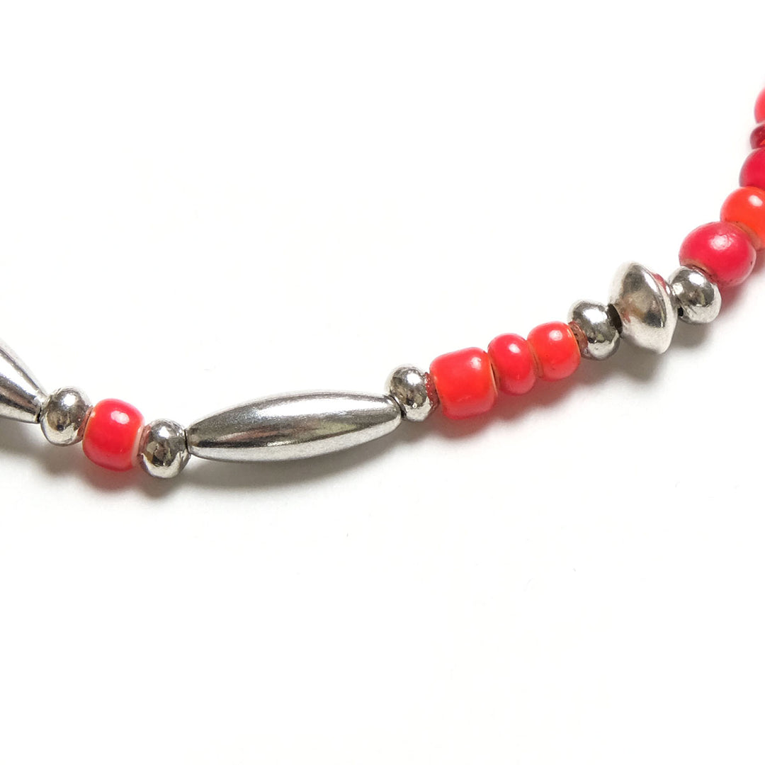 【SUN HOUSE 別注】SunKu - Pipe Beads Bracelet - White heart - SKSH26-01-R