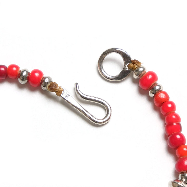 【SUN HOUSE 別注】SunKu - Pipe Beads Bracelet - White heart - SKSH26-01-R