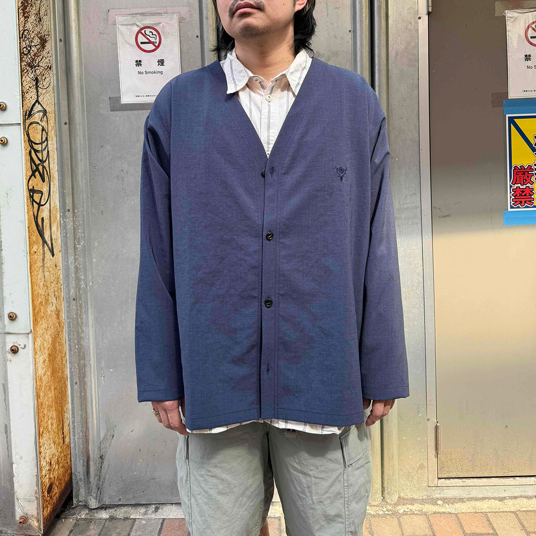 SOUTH2 WEST8 - V-Neck Cardigan - Poly Oxford - SX662
