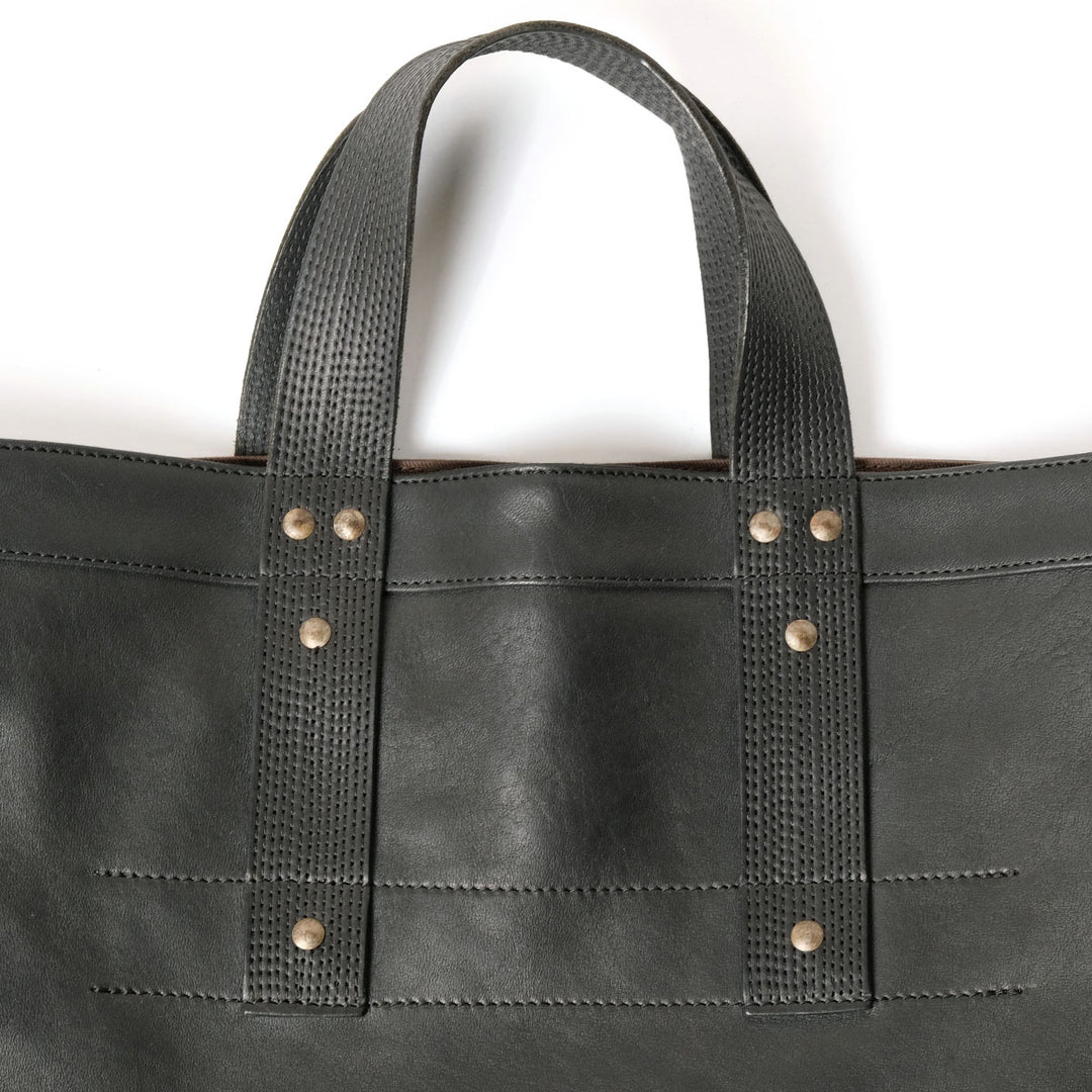 T.T - LOT.023 - COAL BAG HORSE LEATHER - BLACK LEATHER - TTSS26023-LBK