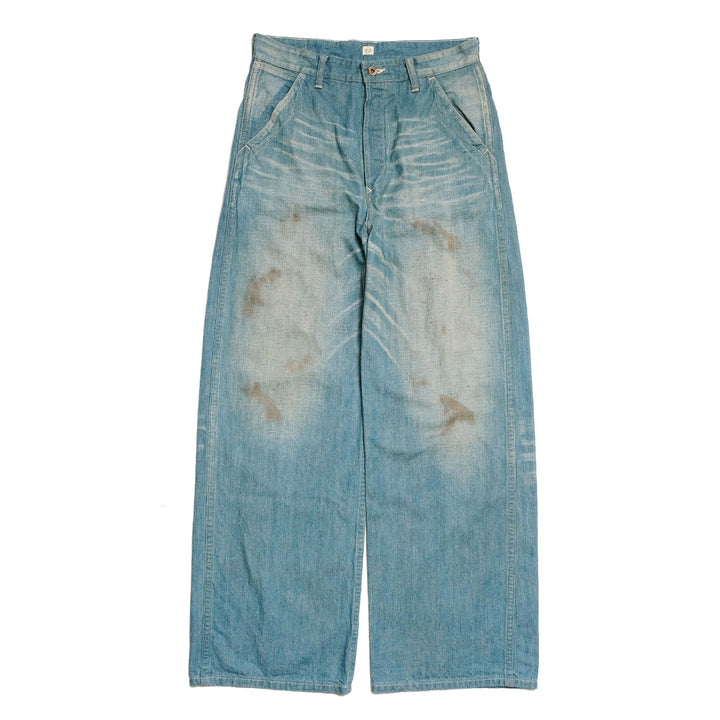 T.T - LOT.717 - PAINTER PANTS WITH BUCKLE - DAMAGED INDIGO - TTSS26717