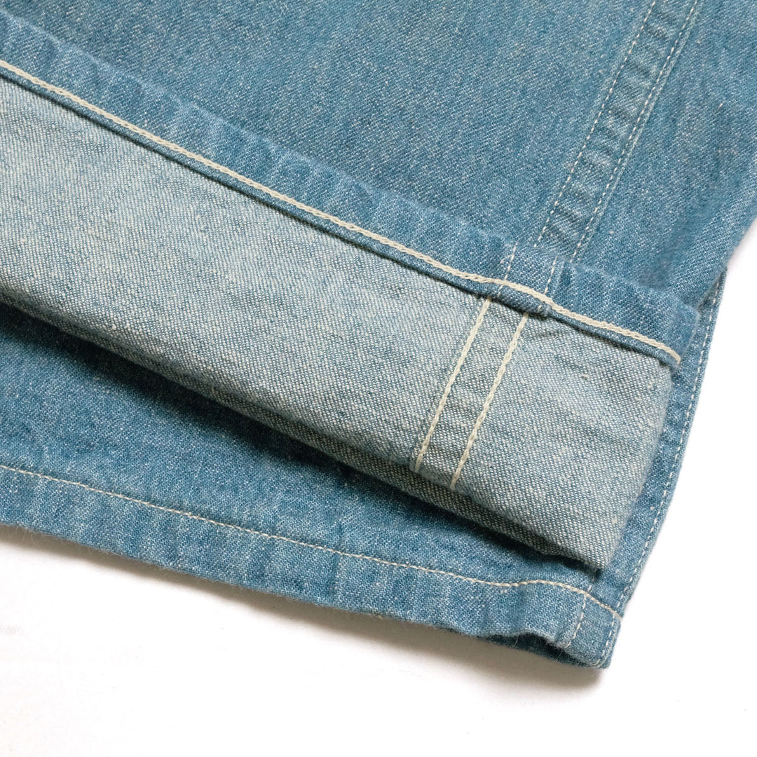 T.T - LOT.717 - PAINTER PANTS WITH BUCKLE - DAMAGED INDIGO - TTSS26717