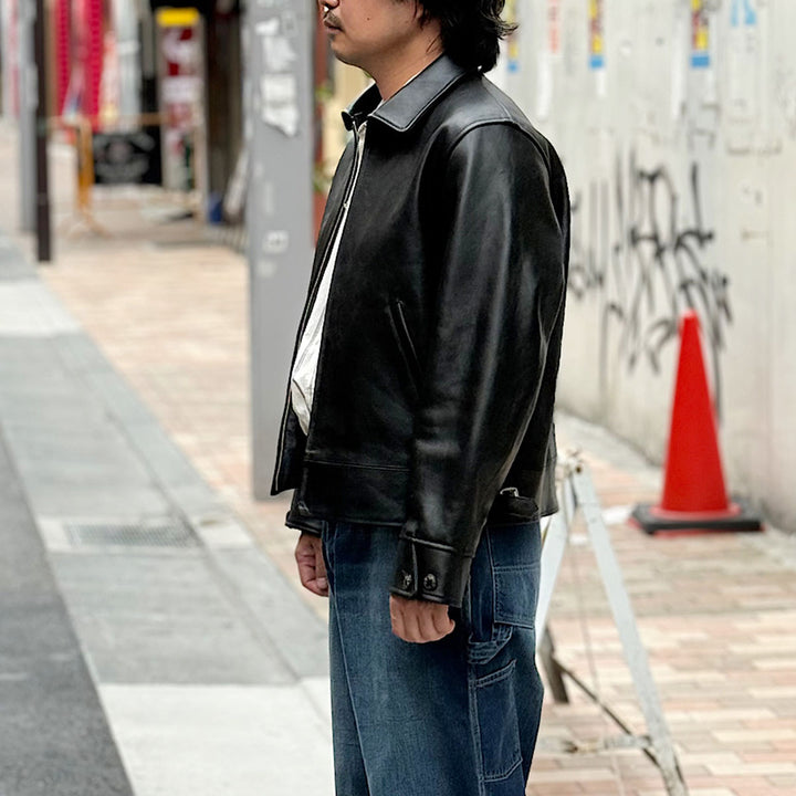 T.T - LOT.802 - COSSACK LEATHER JACKET - BLACK - TTSS26802