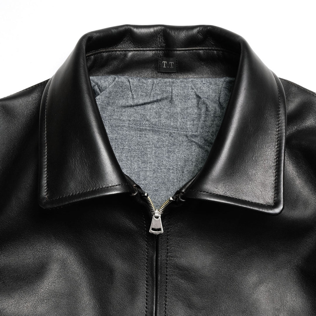 T.T - LOT.802 - COSSACK LEATHER JACKET - BLACK - TTSS26802