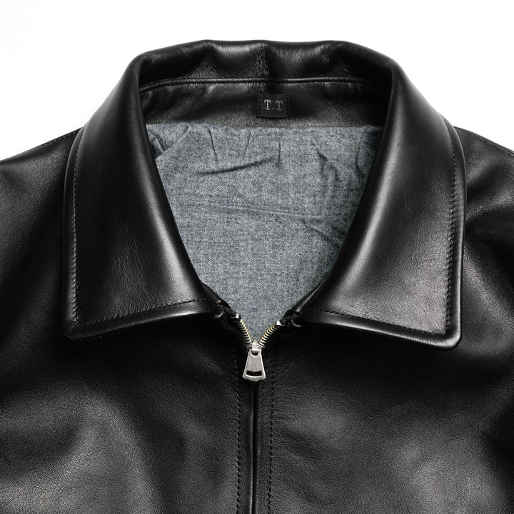 T.T - LOT.802 - COSSACK LEATHER JACKET - BLACK - TTSS26802