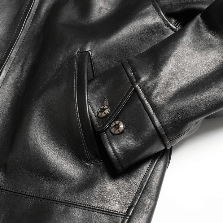 T.T - LOT.802 - COSSACK LEATHER JACKET - BLACK - TTSS26802