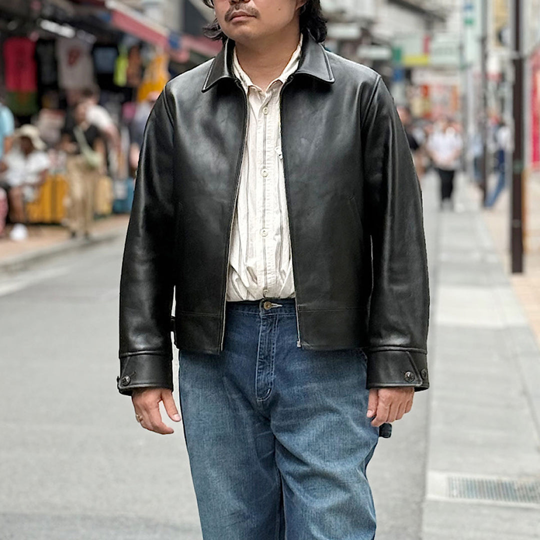 T.T - LOT.802 - COSSACK LEATHER JACKET - BLACK - TTSS26802