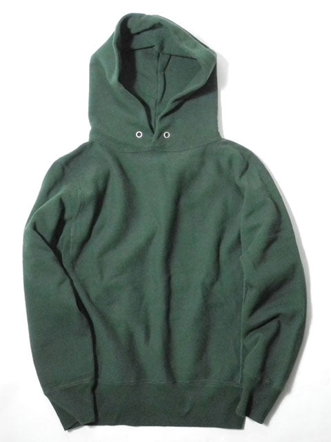 NOBLE MINE - REVERSE WEAVE PULLOVER HOODIE - GREEN
