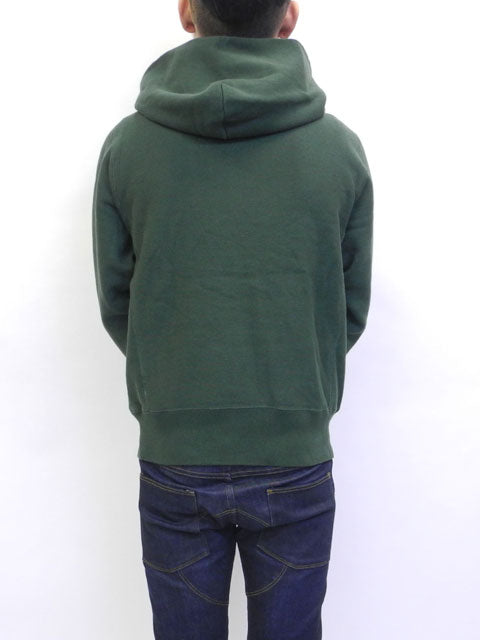 NOBLE MINE - REVERSE WEAVE PULLOVER HOODIE - GREEN