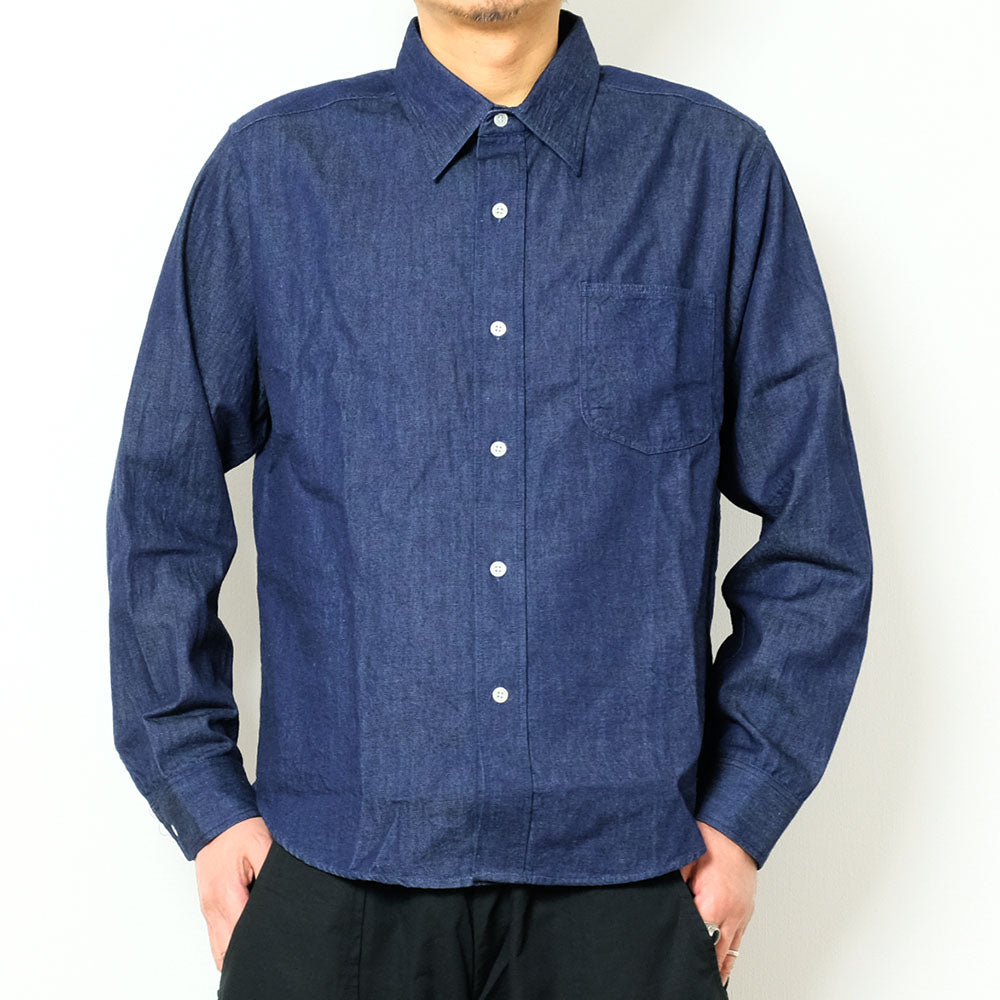 NOBLE MINE - 8.5 oz. BLUE DENIM WORK SHIRT - INDIGO