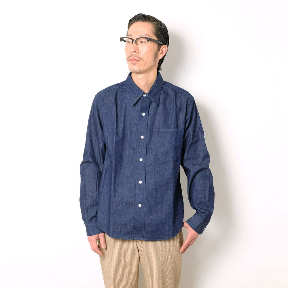 NOBLE MINE - 8.5 oz. BLUE DENIM WORK SHIRT - INDIGO