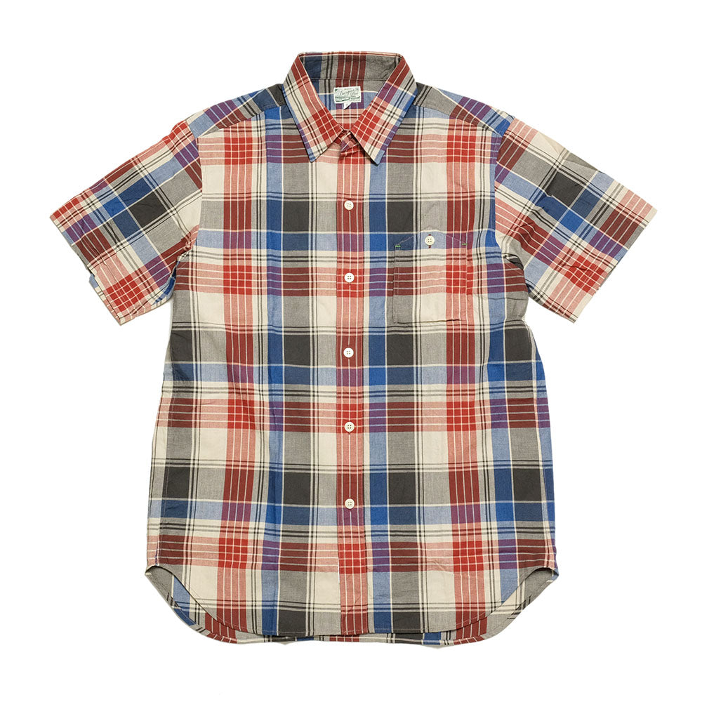 BURGUS PLUS - S/S Indigo Check Regular Shirt -