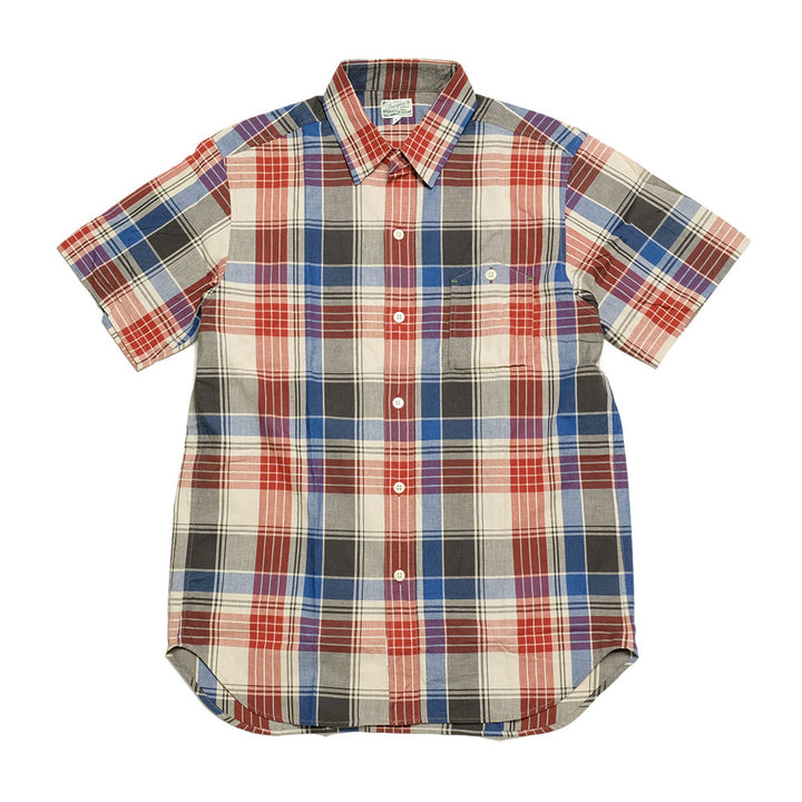 BURGUS PLUS - S/S Indigo Check Regular Shirt -