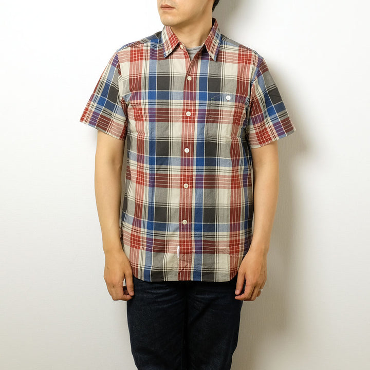 BURGUS PLUS - S/S Indigo Check Regular Shirt -