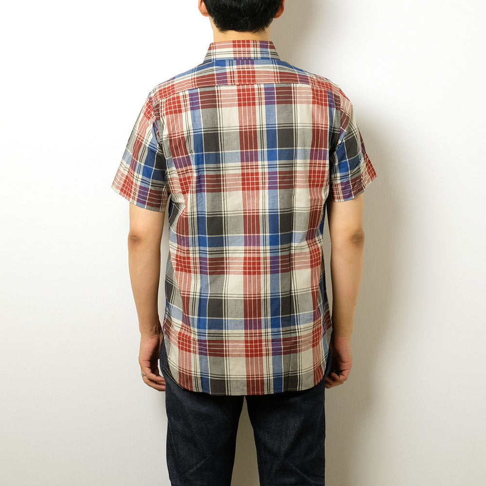 BURGUS PLUS - S/S Indigo Check Regular Shirt -