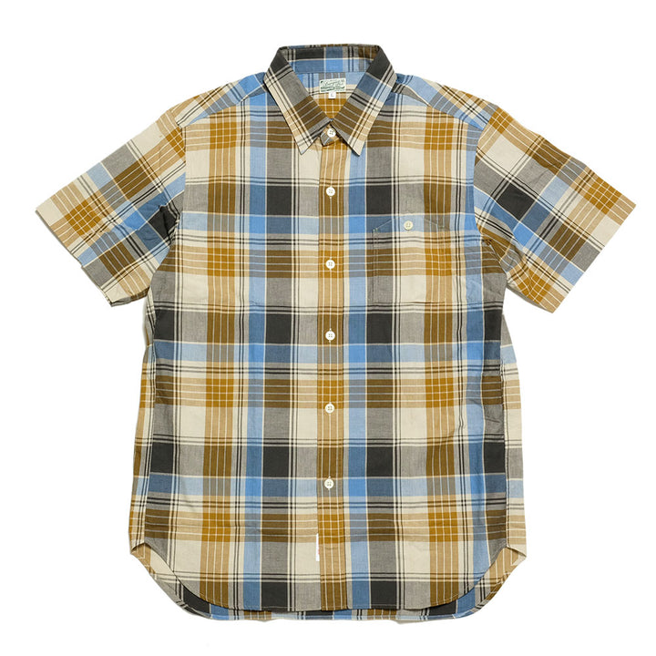 BURGUS PLUS - S/S Indigo Check Regular Shirt -