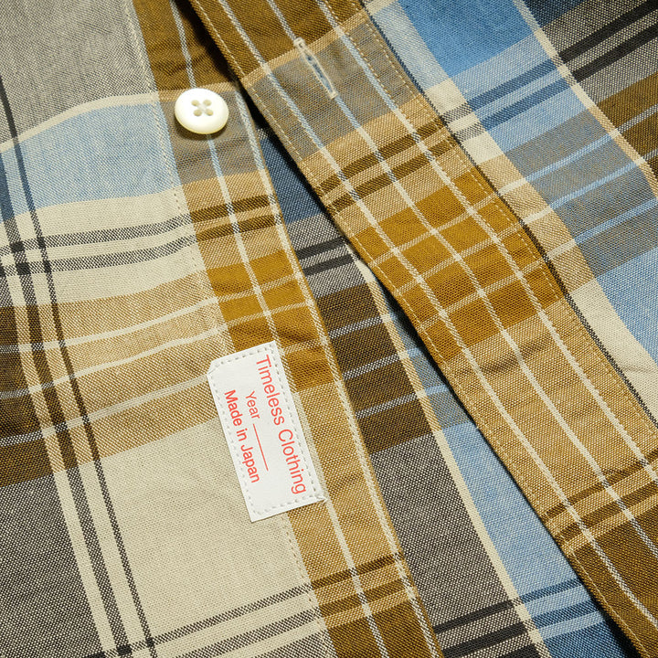 BURGUS PLUS - S/S Indigo Check Regular Shirt -