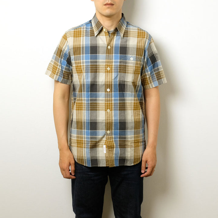 BURGUS PLUS - S/S Indigo Check Regular Shirt -