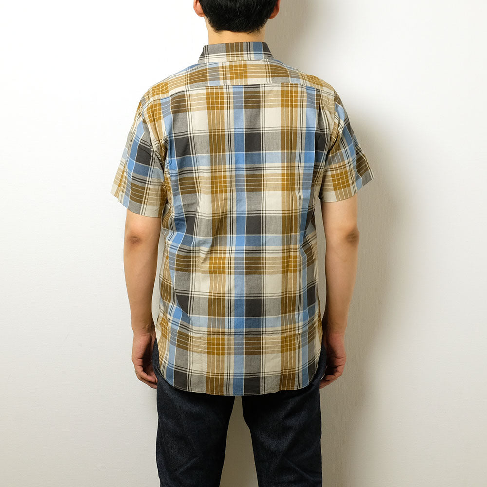 BURGUS PLUS - S/S Indigo Check Regular Shirt -